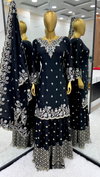 NSR 816 Chinon Silk Multi Embroidery Sharara Readymade Suits Wholesale Price In Surat